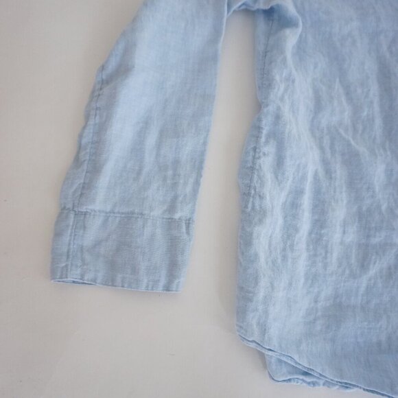 J.Jill Sky Blue 100% Linen Breathable Button Up Long Sleeve Shirt S - Picture 10 of 12